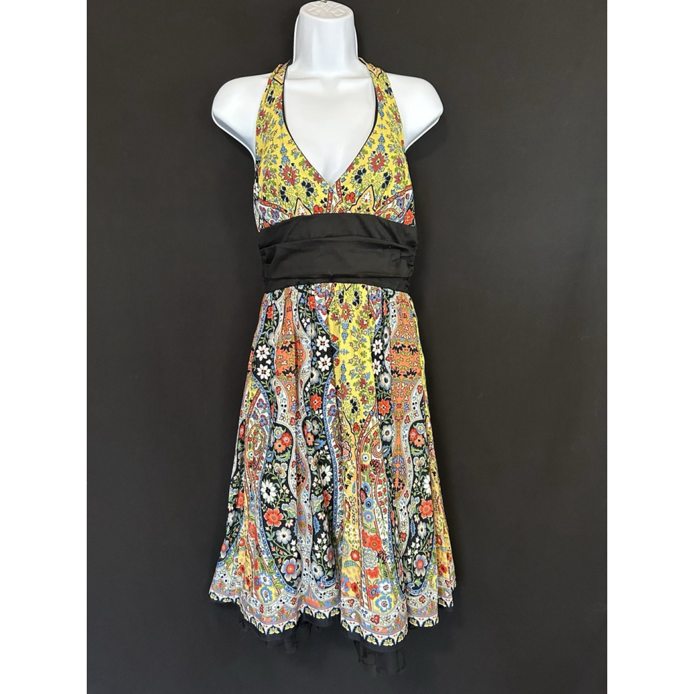 Trixxi Clothing Jr. Women’s Size 5 Boho Halter Floral Dress Music Festival Funky